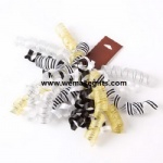 Multi material curly ribbon bow